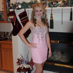 Strapless Pink Cocktail Dress